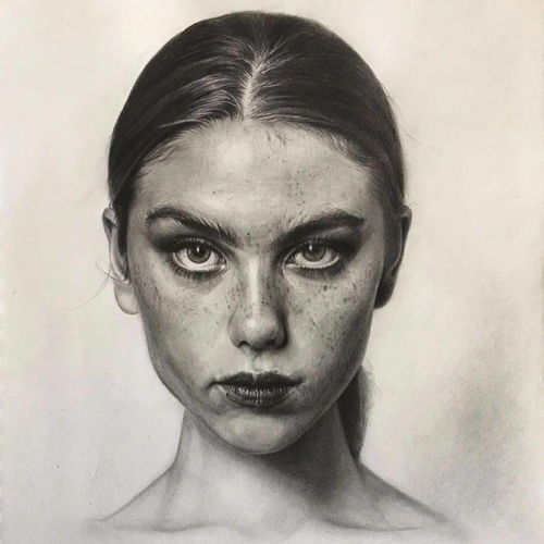生动的素描造型,笔触细腻的肖像