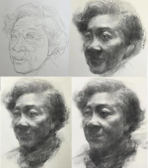 老人肖像素描,画得太精彩了