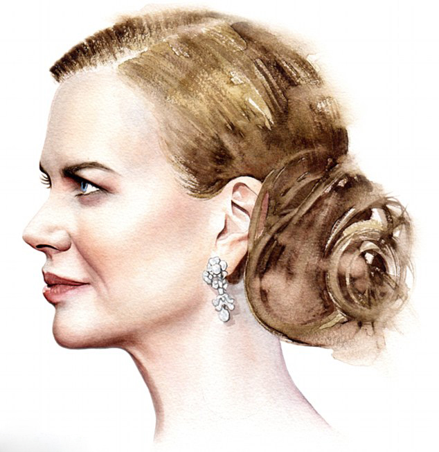 意画家绘好莱坞女星完美侧面水彩肖像画